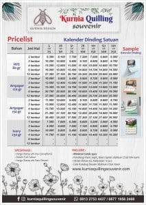 Harga Kalender Dinding Satuan