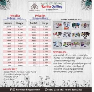 Pricelist Undangan Custom