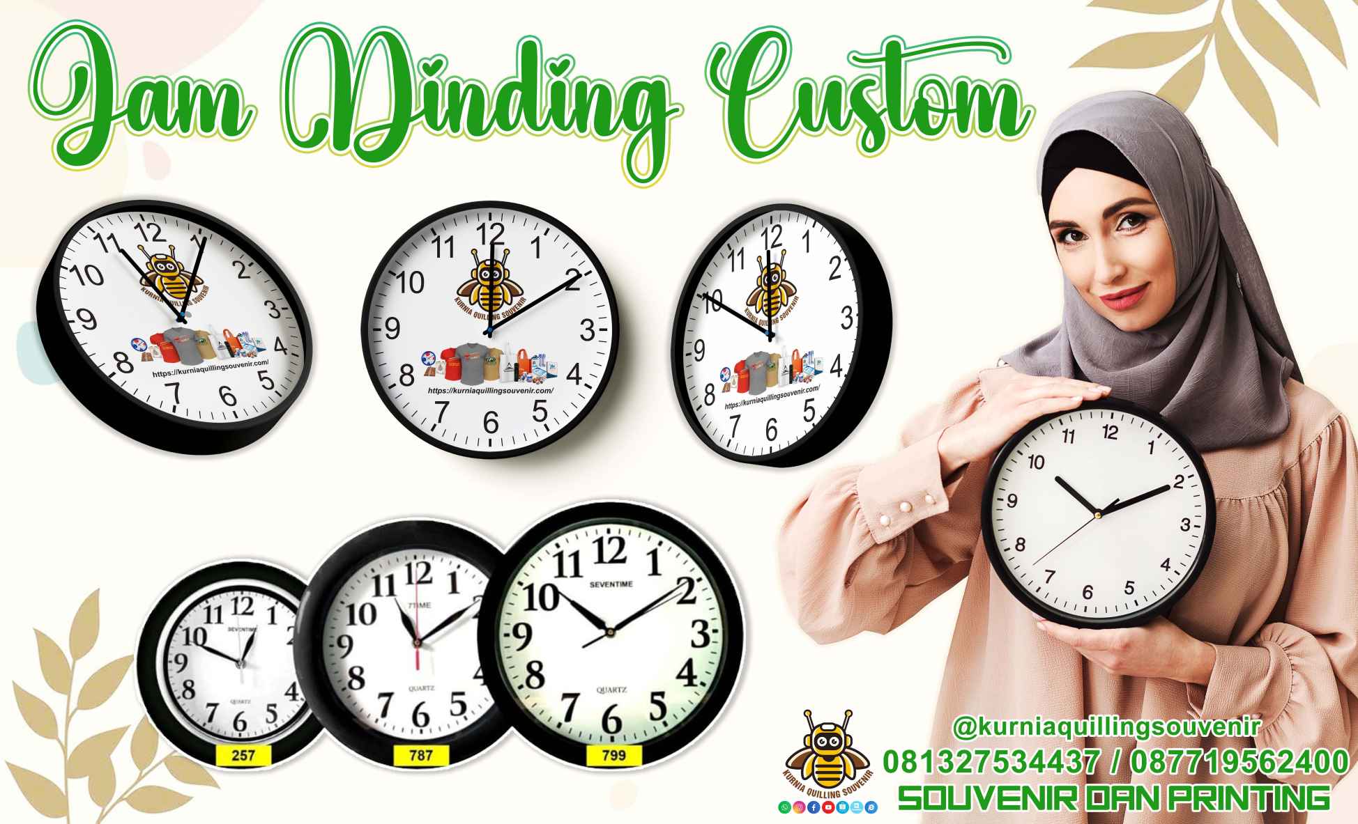 Souvenir Jam Dinding Custom